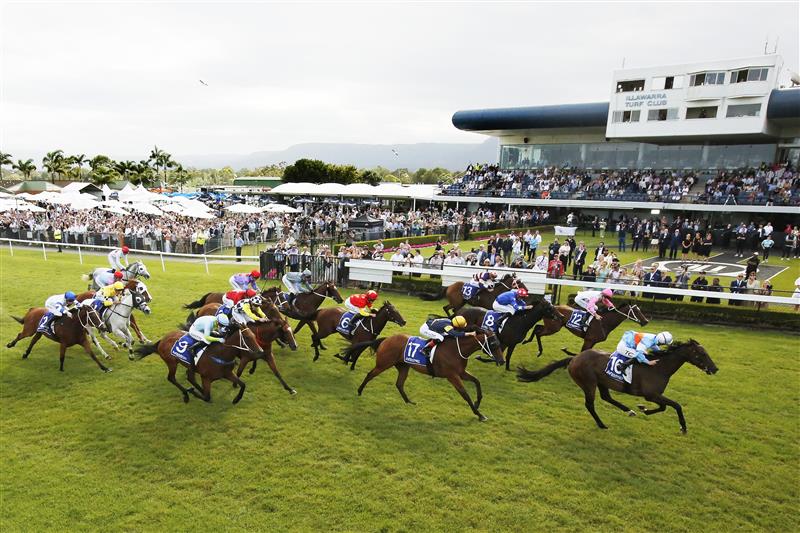 KEMBLA GRANGE, AUSTRALIA - NOVEMBER 19: Tim Clark on Riodini wins race 8 the Gong during Sydney Racing at Kembla Grange on November 19, 2022 in Kembla Grange, Australia. (Photo by Mark Evans/Getty Images)