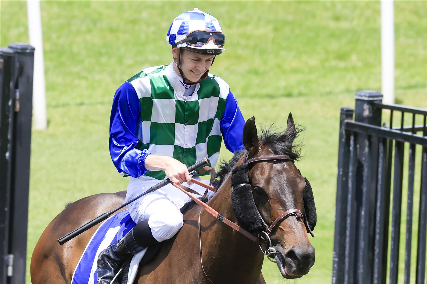 KEMBLA GRANGE, AUSTRALIA - NOVEMBER 19: Dylan Gibbons on Astero returns to scale after winning race 2 the Count De Rupee Midway Benchmark 72 Handicap during Sydney Racing at Kembla Grange Racecourse on November 19, 2022 in Kembla Grange, Australia. (Photo by Mark Evans/Getty Images)
