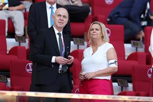 German Football Association President Bernd Neuendorf and German Federal Minister of the Interior and Community Nancy Faeser, wearing a One Love armband (Getty Images)
