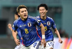 Ritsu Doan of Japan celebrates after scoring (Getty Images)