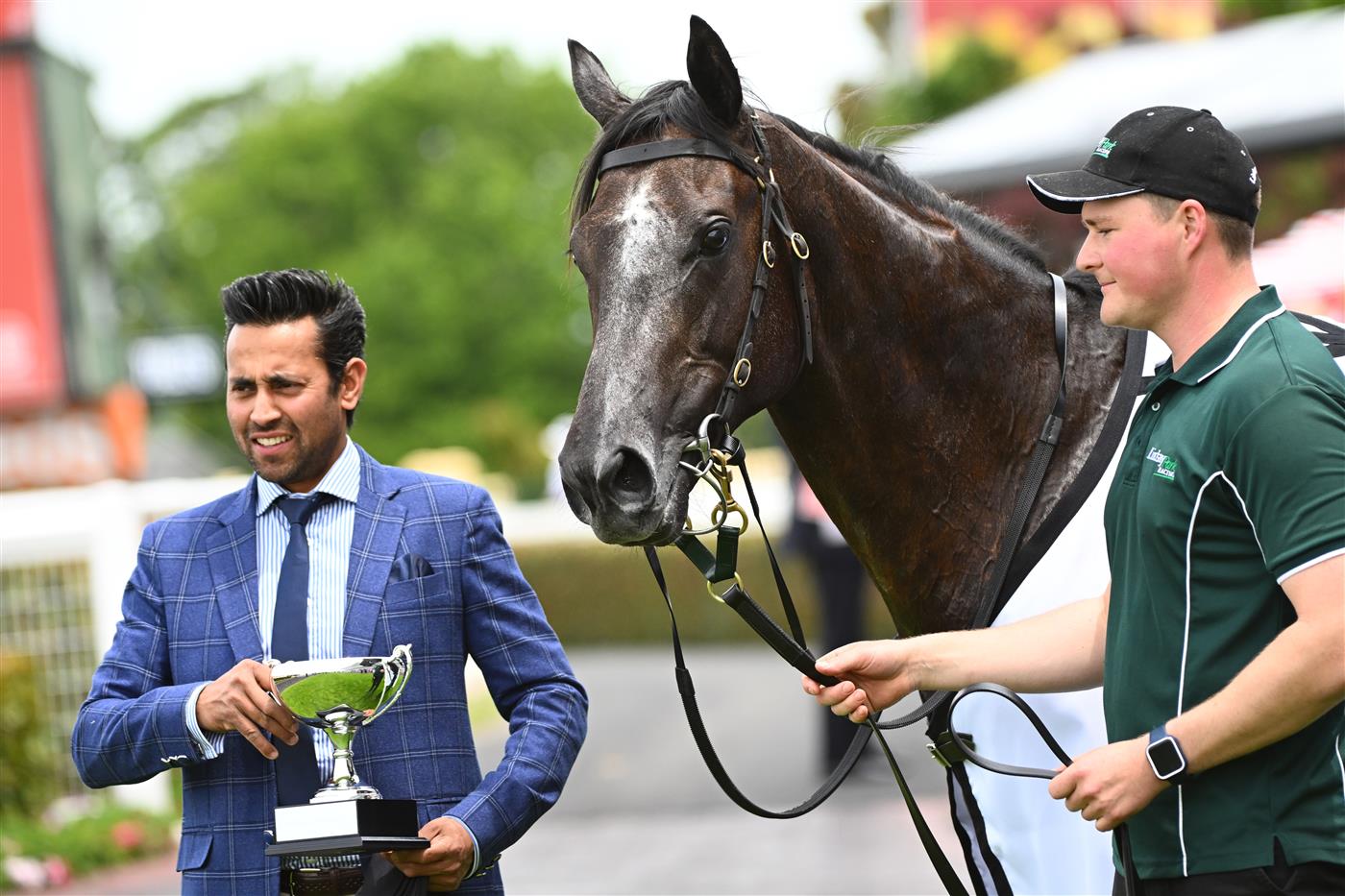 MELBOURNE, AUSTRALIA - NOVEMBER 26: Little Brose after winning Race 1, the Thoroughbred Club Merson Cooper Stakes, during Melbourne Racing at Caulfield Racecourse on November 26, 2022 in Melbourne, Australia. (Photo by Vince Caligiuri/Getty Images)