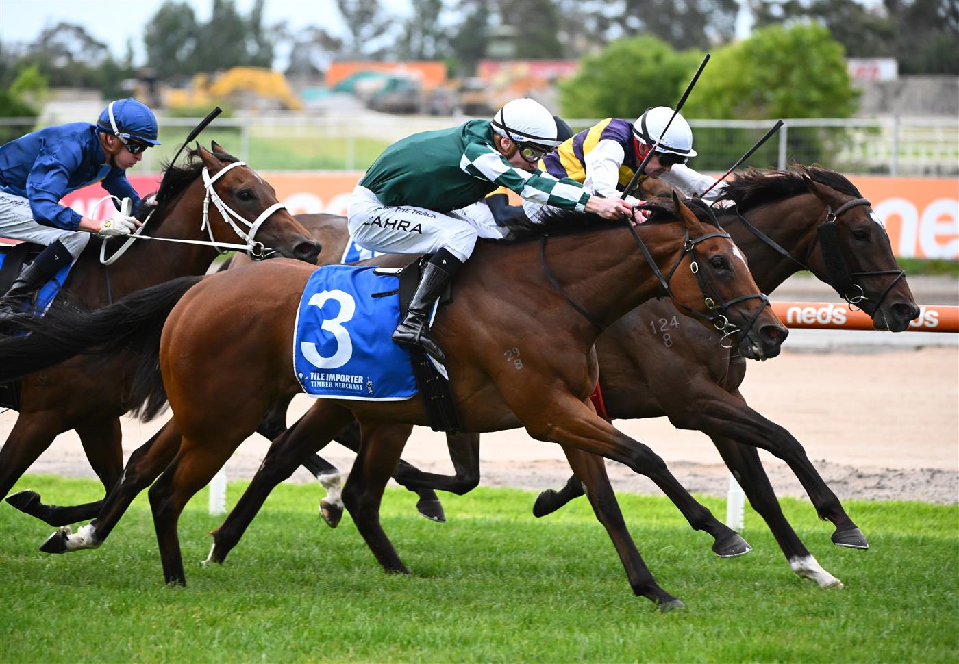 MELBOURNE, AUSTRALIA - NOVEMBER 26: Mark Zahra riding My Whisper winning Race 9, the Tile Importer Summoned Stakes, during Melbourne Racing at Caulfield Racecourse on November 26, 2022 in Melbourne, Australia. (Photo by Vince Caligiuri/Getty Images)