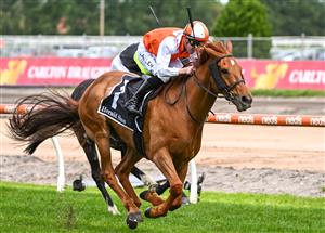 MELBOURNE, AUSTRALIA - NOVEMBER 26: John Allen riding Vow And Declare winning Race 7, the Herald Sun Zipping Classic, during Melbourne Racing at Caulfield Racecourse on November 26, 2022 in Melbourne, Australia. (Photo by Vince Caligiuri/Getty Images)