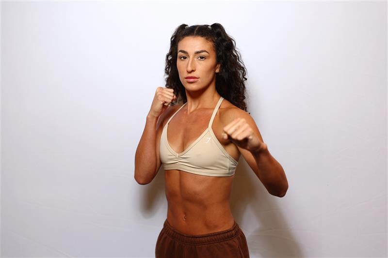 GOLD COAST, AUSTRALIA - DECEMBER 02: Jasmin Parr poses during the Ace Boxing Event weigh-ins at The Star Gold Coast on December 02, 2022 in Gold Coast, Australia. (Photo by Chris Hyde/Getty Images)