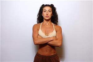 GOLD COAST, AUSTRALIA - DECEMBER 02: Jasmin Parr poses during the Ace Boxing Event weigh-ins at The Star Gold Coast on December 02, 2022 in Gold Coast, Australia. (Photo by Chris Hyde/Getty Images)