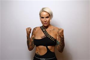 GOLD COAST, AUSTRALIA - DECEMBER 02: Bec Rodriguez poses during the Ace Boxing Event weigh-ins at The Star Gold Coast on December 02, 2022 in Gold Coast, Australia. (Photo by Chris Hyde/Getty Images)
