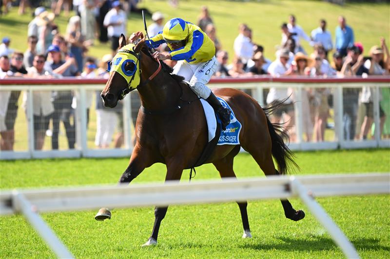 MELBOURNE, AUSTRALIA - DECEMBER 03:  Damien Oliver riding Kissinger winning Race 7, the Sportsbet Pakenham Cup, during Melbourne Racing at Pakenham Racecourse on December 03, 2022 in Melbourne, Australia. (Photo by Vince Caligiuri/Getty Images)