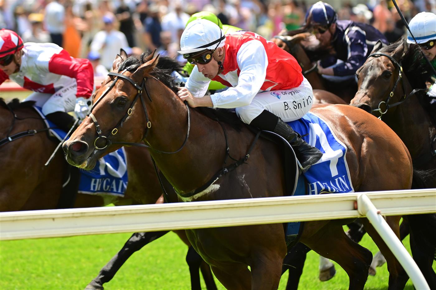 MELBOURNE, AUSTRALIA - DECEMBER 03: Blake Shinn riding Najem Suhail winning Race 4, the Rj Sanderson & Associates Bm78 Handicap, during Melbourne Racing at Pakenham Racecourse on December 03, 2022 in Melbourne, Australia. (Photo by Vince Caligiuri/Getty Images)