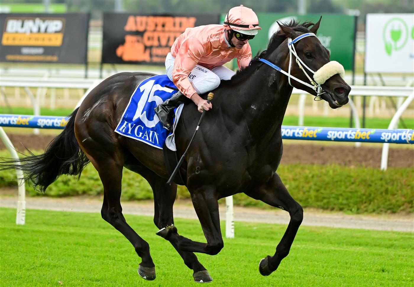 MELBOURNE, AUSTRALIA - DECEMBER 03: Luke Nolen riding Invincible Caviar winning Race 3, the Furphy Refreshing Ale Bm70 Handicap, during Melbourne Racing at Pakenham Racecourse on December 03, 2022 in Melbourne, Australia. (Photo by Vince Caligiuri/Getty Images)