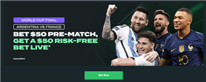 World Cup Final - Get a $50 Risk Free Live bet on Argentina vs France