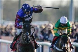 SUNBURY, ENGLAND - DECEMBER 26: Aidan Coleman riding Paisley Park win The Ladbrokes Long Walk Hurdle at Kempton Park Racecourse on December 26, 2022 in Sunbury, England. (Photo by Alan Crowhurst/Getty Images)