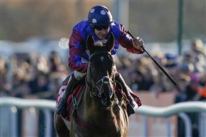 SUNBURY, ENGLAND - DECEMBER 26: Aidan Coleman riding Paisley Park win The Ladbrokes Long Walk Hurdle at Kempton Park Racecourse on December 26, 2022 in Sunbury, England. (Photo by Alan Crowhurst/Getty Images)