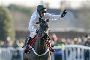 SUNBURY, ENGLAND - DECEMBER 26: Nico de Boinville riding Constitution Hill easily win The Ladbrokes Christmas Hurdle at Kempton Park Racecourse on December 26, 2022 in Sunbury, England. (Photo by Alan Crowhurst/Getty Images)