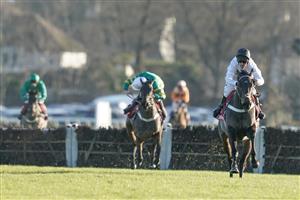 SUNBURY, ENGLAND - DECEMBER 26: Nico de Boinville riding Constitution Hill clear the last to win The Ladbrokes Christmas Hurdle at Kempton Park Racecourse on December 26, 2022 in Sunbury, England. (Photo by Alan Crowhurst/Getty Images)
