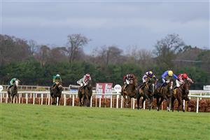 DUBLIN, IRELAND - DECEMBER 28: Rachael Blackmore riding Deep Cave (purple/yellow) win The Savills Maiden Hurdle at Leopardstown Racecourse on December 28, 2022 in Dublin, Ireland. (Photo by Alan Crowhurst/Getty Images)