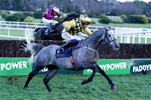 DUBLIN, IRELAND - DECEMBER 29: Paul Townend riding Gaillard Du Mesnil clear the last to win The Neville Hotels Novice Chase at Leopardstown Racecourse on December 29, 2022 in Dublin, Ireland (Photo by Alan Crowhurst/Getty Images)