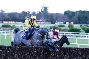 DUBLIN, IRELAND - DECEMBER 29: Paul Townend riding Gaillard Du Mesnil clear the last to win The Neville Hotels Novice Chase at Leopardstown Racecourse on December 29, 2022 in Dublin, Ireland (Photo by Alan Crowhurst/Getty Images)