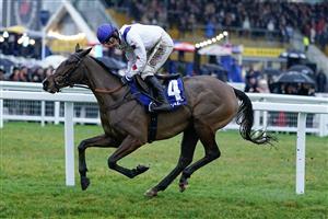 NEWBURY, ENGLAND - DECEMBER 31: Harry Cobden riding Hermes Allen comfortably win The Coral Challow Novices