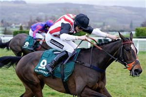 CHELTENHAM, ENGLAND - JANUARY 01: Lilly Pinchin riding Hector Javilex clear the last to win The Paddy Power Handicap Hurdle at Cheltenham Racecourse on January 01, 2023 in Cheltenham, England. (Photo by Alan Crowhurst/Getty Images)