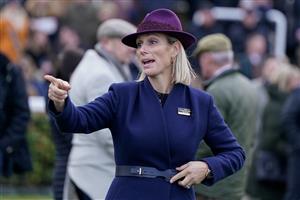 CHELTENHAM, ENGLAND - JANUARY 01: Zara Tindall attends the races at Cheltenham Racecourse on January 01, 2023 in Cheltenham, England. (Photo by Alan Crowhurst/Getty Images)