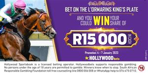 Hollywoodbets Offer - Win a share of R15,000 when you bet on the King's Plate