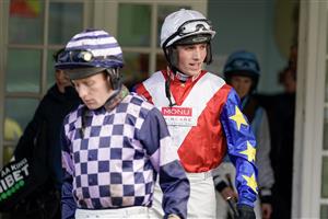 ESHER, ENGLAND - JANUARY 07: Harry Cobden leaves the weighing room at Sandown Park on January 07, 2023 in Esher, England. (Photo by Alan Crowhurst/Getty Images)