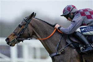 ESHER, ENGLAND - JANUARY 07: Alex Edwards riding Wishing And Hoping clear the last to win The Unibet Veterans' Handicap Chase at Sandown Park on January 07, 2023 in Esher, England. (Photo by Alan Crowhurst/Getty Images)