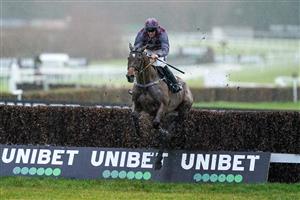 ESHER, ENGLAND - JANUARY 07: Alex Edwards riding Wishing And Hoping clear the last to win The Unibet Veterans' Handicap Chase at Sandown Park on January 07, 2023 in Esher, England. (Photo by Alan Crowhurst/Getty Images)