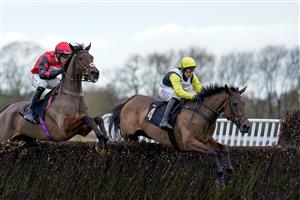 WARWICK, ENGLAND - JANUARY 14: Harry Skelton riding Galia Des Liteaux clear the last to win The eventmasters.co.uk Hampton Novices