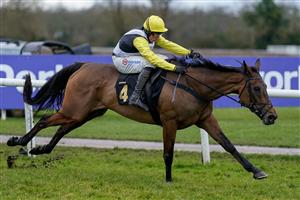 WARWICK, ENGLAND - JANUARY 14: Harry Skelton riding Galia Des Liteaux clear the last to win The eventmasters.co.uk Hampton Novices