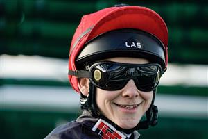 LINGFIELD, ENGLAND - JANUARY 21: Billy Loughnane in the stalls at Lingfield Park on January 21, 2023 in Lingfield, England. (Photo by Alan Crowhurst/Getty Images)