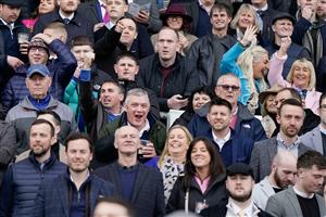 DUBLIN, IRELAND - FEBRUARY 04: Delight and despair at Leopardstown Racecourse on February 04, 2023 in Dublin, Ireland. (Photo by Alan Crowhurst/Getty Images)