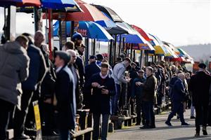 DUBLIN, IRELAND - FEBRUARY 04: Bookmakers at Leopardstown Racecourse on February 04, 2023 in Dublin, Ireland. (Photo by Alan Crowhurst/Getty Images)