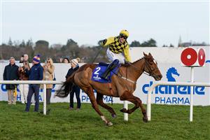 DUBLIN, IRELAND - FEBRUARY 05: Paul Townend riding State Man win The Chanelle Pharma Irish Champion Hurdle at Leopardstown Racecourse on February 05, 2023 in Dublin, Ireland. (Photo by Alan Crowhurst/Getty Images)