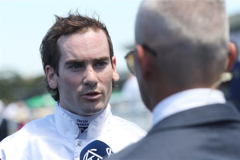 SYDNEY, AUSTRALIA - FEBRUARY 11: Tyler Schiller riding Amarantz wins Race 2 TAB Highway during the Inglis Millennium Day - Sydney Racing at Royal Randwick Racecourse on February 11, 2023 in Sydney, Australia. (Photo by Jeremy Ng/Getty Images)