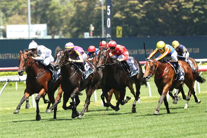 SYDNEY, AUSTRALIA - FEBRUARY 11: Jason Collett riding Mabel wins Race 3 Midway during the Inglis Millennium Day - Sydney Racing at Royal Randwick Racecourse on February 11, 2023 in Sydney, Australia. (Photo by Jeremy Ng/Getty Images)