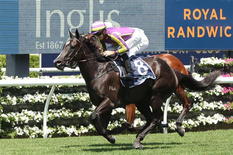 SYDNEY, AUSTRALIA - FEBRUARY 11: Jason Collett riding Mabel wins Race 3 Midway during the Inglis Millennium Day - Sydney Racing at Royal Randwick Racecourse on February 11, 2023 in Sydney, Australia. (Photo by Jeremy Ng/Getty Images)