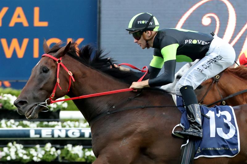 SYDNEY, AUSTRALIA - FEBRUARY 11:  Sam Clipperton riding Think About It wins Race 10 Wild Oaks during the Inglis Millennium Day - Sydney Racing at Royal Randwick Racecourse on February 11, 2023 in Sydney, Australia. (Photo by Jeremy Ng/Getty Images)