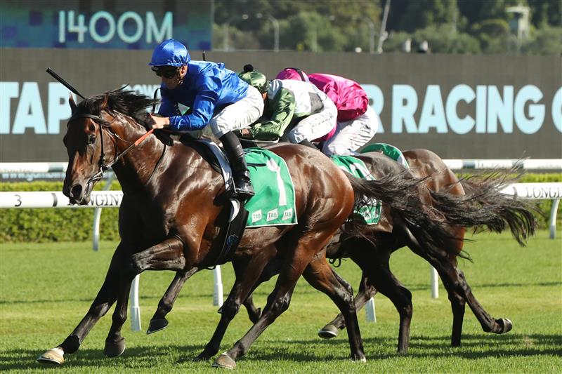 SYDNEY, AUSTRALIA - FEBRUARY 11: James Mcdonald riding James Mcdonald wins Race 8 TAB Apollo Stakes during the Inglis Millennium Day - Sydney Racing at Royal Randwick Racecourse on February 11, 2023 in Sydney, Australia. (Photo by Jeremy Ng/Getty Images)