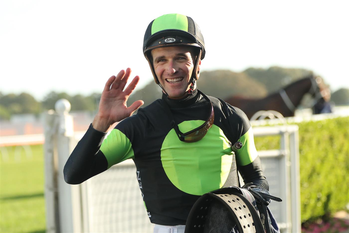 SYDNEY, AUSTRALIA - FEBRUARY 11:  Sam Clipperton riding Think About It wins Race 10 Wild Oaks during the Inglis Millennium Day - Sydney Racing at Royal Randwick Racecourse on February 11, 2023 in Sydney, Australia. (Photo by Jeremy Ng/Getty Images)