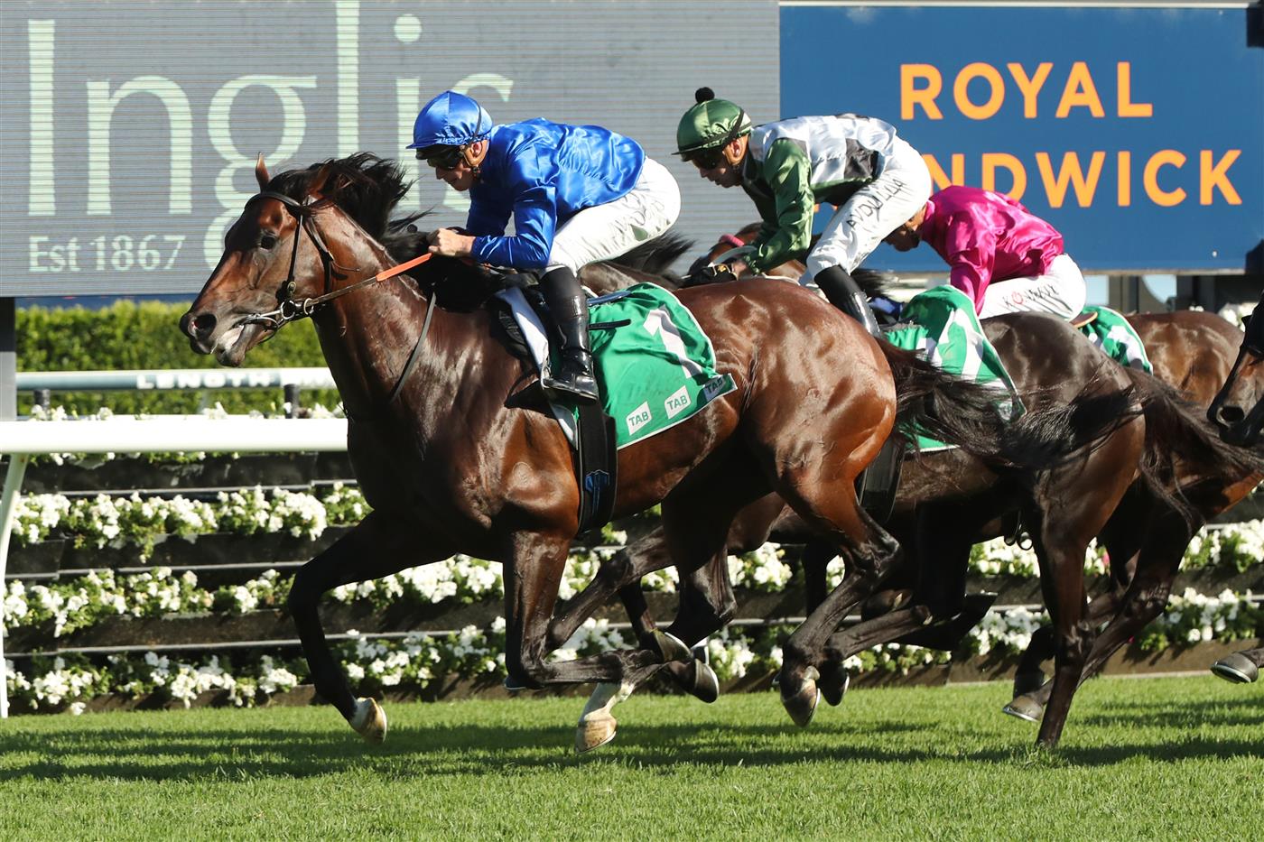 SYDNEY, AUSTRALIA - FEBRUARY 11: James Mcdonald riding James Mcdonald wins Race 8 TAB Apollo Stakes during the Inglis Millennium Day - Sydney Racing at Royal Randwick Racecourse on February 11, 2023 in Sydney, Australia. (Photo by Jeremy Ng/Getty Images)