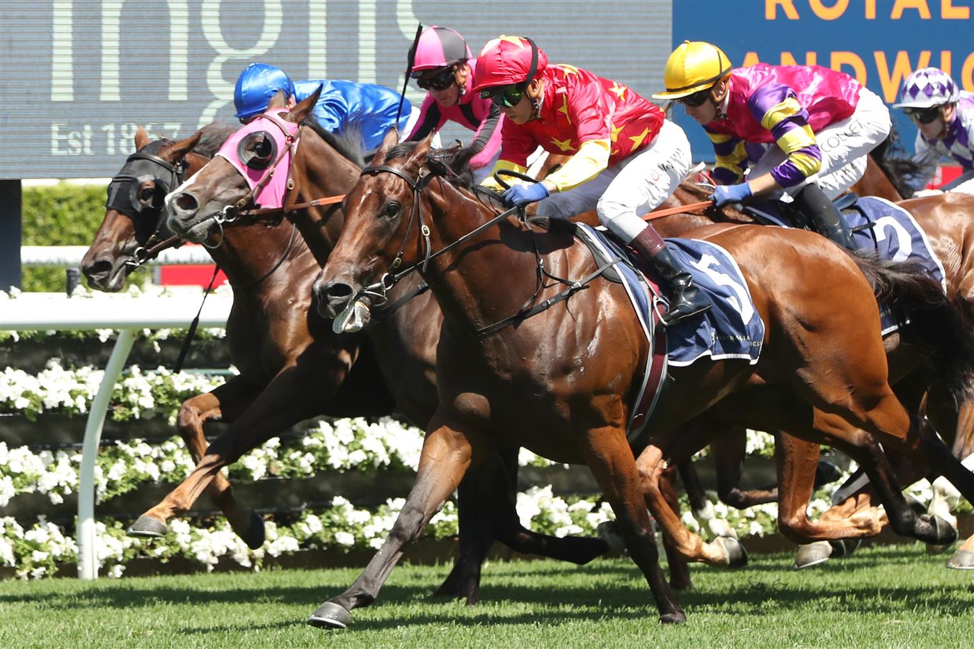 SYDNEY, AUSTRALIA - FEBRUARY 11: Kerrin Mcevoy riding Quantico wins Race 5 Davali Thoroughbreds Southern Cross Stakes during the Inglis Millennium Day - Sydney Racing at Royal Randwick Racecourse on February 11, 2023 in Sydney, Australia. (Photo by Jeremy Ng/Getty Images)