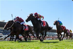 MELBOURNE, AUSTRALIA - FEBRUARY 11: Mark Zahra riding Gentleman Roy wins Race 7, the Ladbrokes C.f. Orr Stakes but loses on protest to Damian Lane riding Jacquinot,  during Melbourne Racing at Sandown Hillside on February 11, 2023 in Melbourne, Australia. (Photo by Vince Caligiuri/Getty Images)