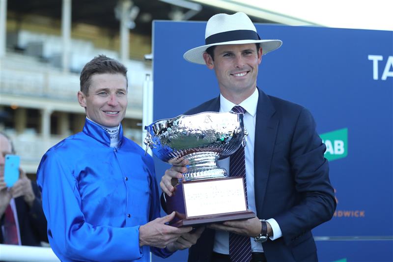 SYDNEY, AUSTRALIA - FEBRUARY 25: James Mcdonald riding Anamoe wins Race 8 TAB Chipping Norton Stakes during TAB Chipping Norton Stakes Day - Sydney Racing at Royal Randwick Racecourse on February 25, 2023 in Sydney, Australia. (Photo by Jeremy Ng/Getty Images)