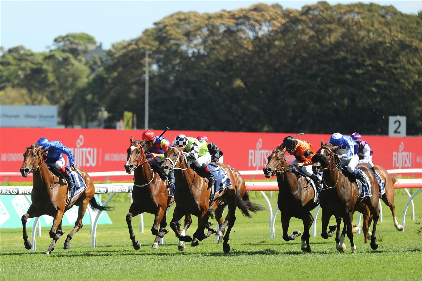 SYDNEY, AUSTRALIA - FEBRUARY 25: Ryan Maloney riding  Sunshine In Paris wins Race 7 Drinkwise Surround Stakes during TAB Chipping Norton Stakes Day - Sydney Racing at Royal Randwick Racecourse on February 25, 2023 in Sydney, Australia. (Photo by Jeremy Ng/Getty Images)
