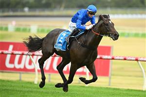 MELBOURNE, AUSTRALIA - FEBRUARY 25: Jamie Kah riding Pericles winning Race 5, the Stow Storage Autumn Classic, during Melbourne Racing at Sandown Lakeside on February 25, 2023 in Melbourne, Australia. (Photo by Vince Caligiuri/Getty Images)