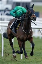 NEWBURY, ENGLAND - MARCH 04: Daryl Jacob riding Matata (green) easily win The at Newbury Racecourse on March 04, 2023 in Newbury, England. (Photo by Alan Crowhurst/Getty Images)