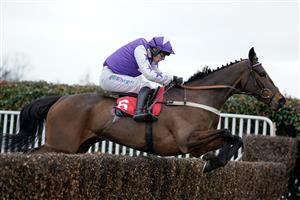 ESHER, ENGLAND - MARCH 11: Luca Morgan riding Mucho Mas clear the last to win The Best Odds On The Betfair Exchange Handicap Chase at Sandown Park on March 11, 2023 in Esher, England. (Photo by Alan Crowhurst/Getty Images)