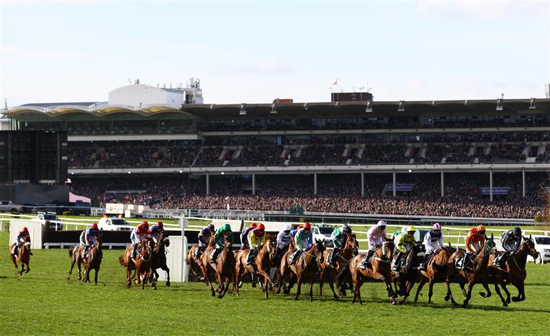 CHELTENHAM, ENGLAND - MARCH 14: Runners make their way around the course during the Ultima Handicap Chase during day one of the Cheltenham Festival 2023 at Cheltenham Racecourse on March 14, 2023 in Cheltenham, England. (Photo by Michael Steele/Getty Images)