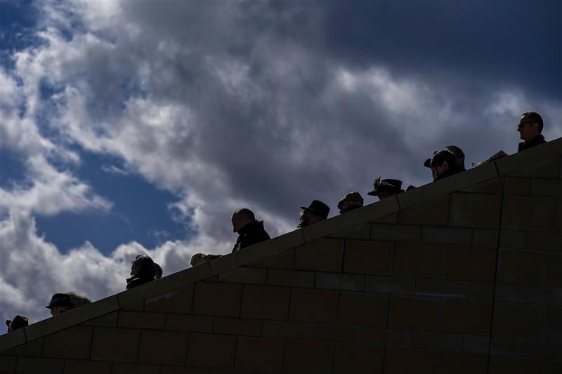 CHELTENHAM, ENGLAND - MARCH 14: Racegoers in the grandstand during day one of the Cheltenham Festival 2023 at Cheltenham Racecourse on March 14, 2023 in Cheltenham, England. (Photo by Alan Crowhurst/Getty Images)